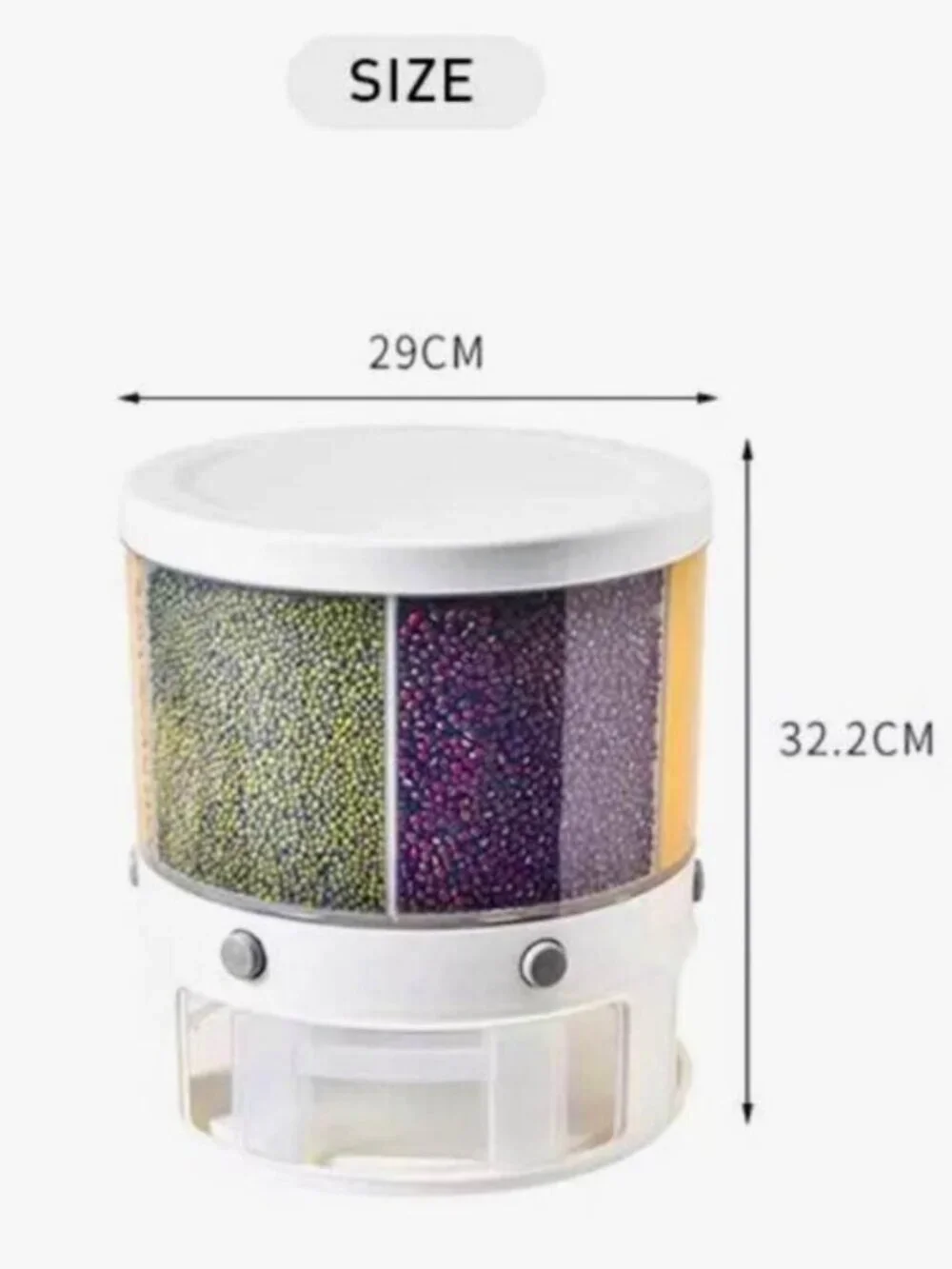 Kitchen Storage Rotating Rice Grain Cereal Dispenser Sealed Box Food Container